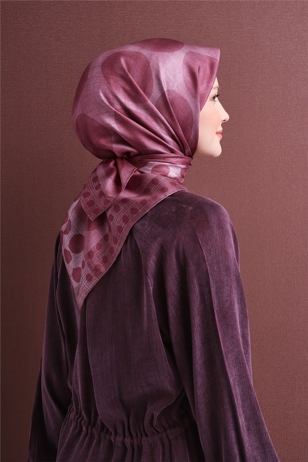 Armine Dj Saf Twill İpek Eşarp 9637D (T) - Pembe Eşarp ARMİNE 