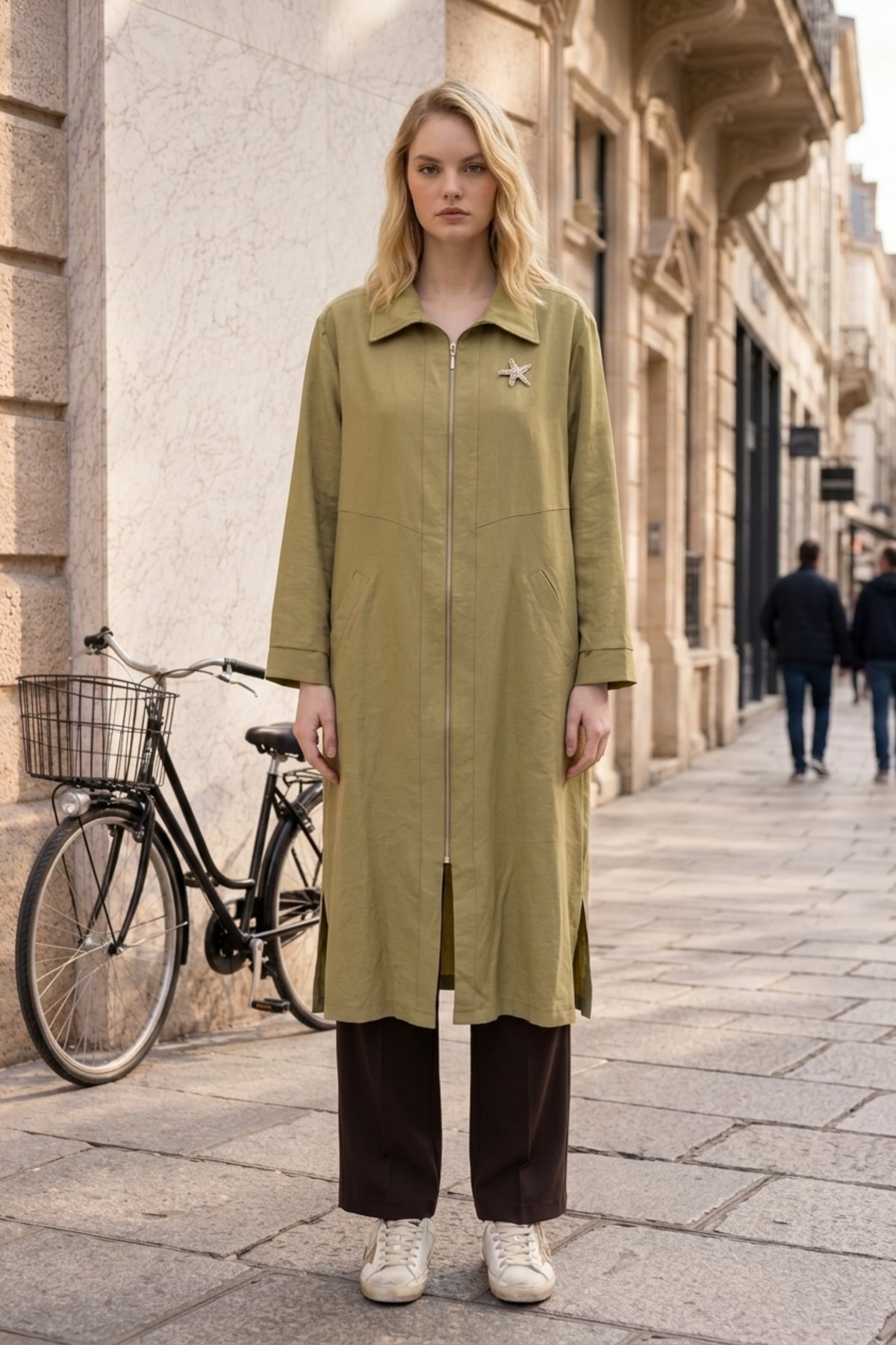 Yaka Aksesuar Detay Kap 15308 Olive Kap PUANE 