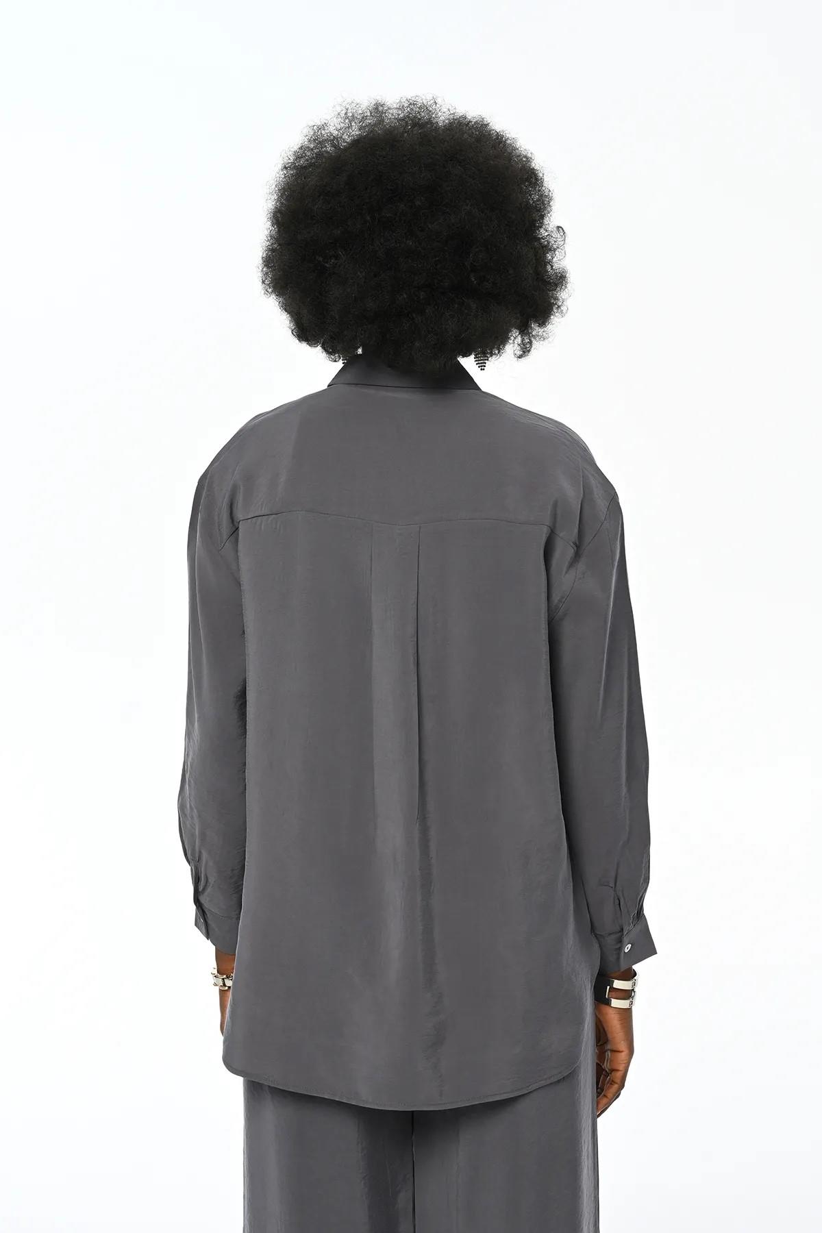 ORFEONEGRO Cep Altı Nakış İşlemeli Gömlek 33809 - Antrasit Cep Altı Nakış İşlemeli Gömlek 33809 - Antrasit - Bilen Giyim Gömlek 