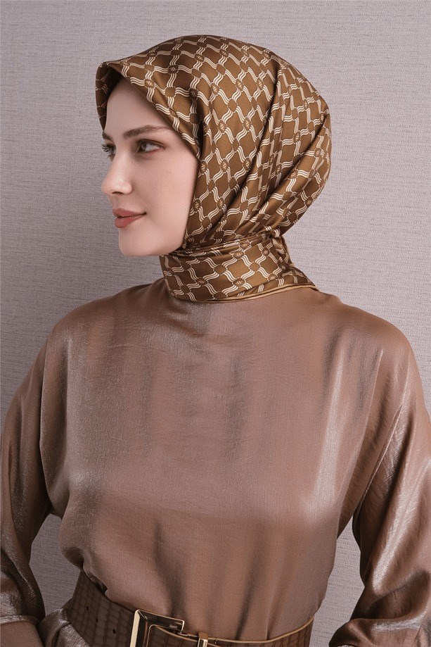 Armine Dj Saf Twill İpek Eşarp 9636D (T) - Safran Eşarp ARMİNE 
