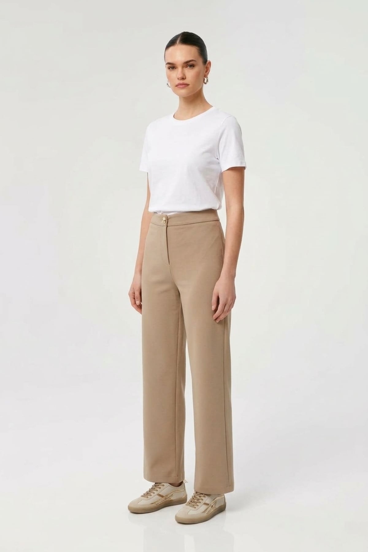 Sentez 5679 Streç Boru Paça Pantolon Camel Pantolon SENTEZ 