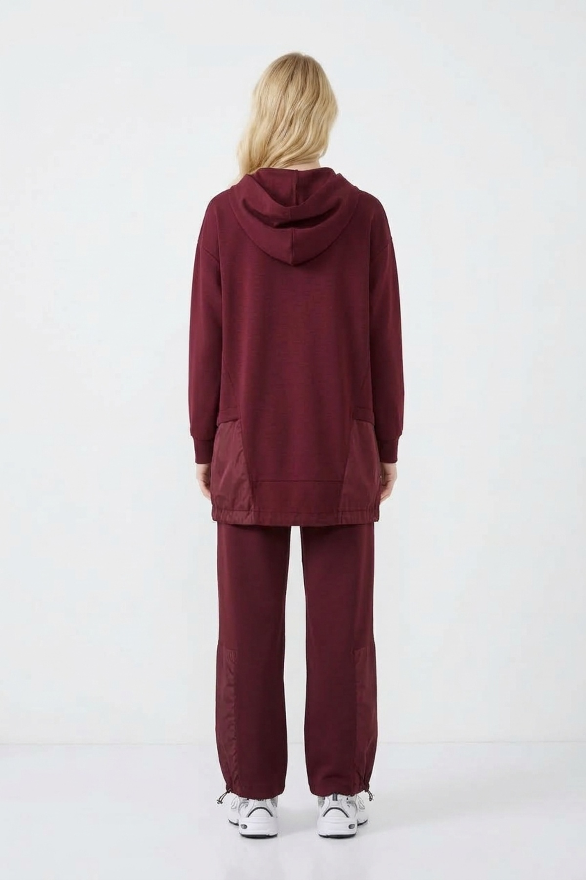 Kapüşon Detaylı Pantolonlu Takım 14539 Burgundy Takım PUANE 