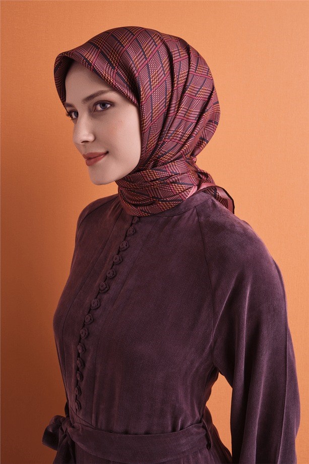 Armine Dj Saf Twill İpek Eşarp 9626D (T) - Pembe Eşarp ARMİNE 