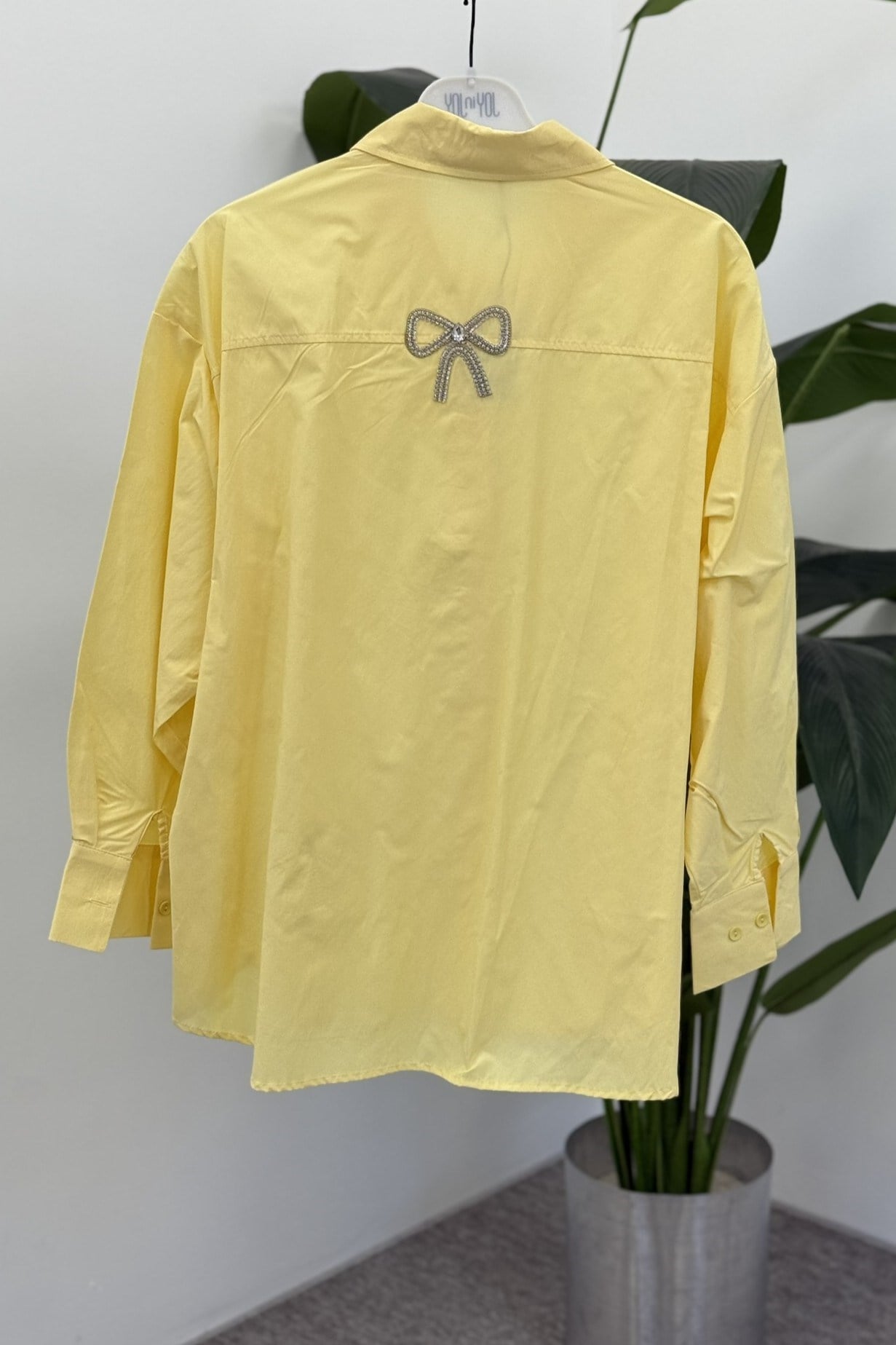 Fiyonk Aksesuarlı Tunik 265195 - Sarı Tunik NEFİSE 