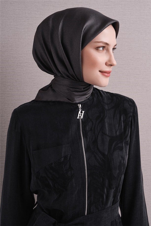 Armine Dj Saf Twill İpek Eşarp 9601D (T) - Füme Eşarp ARMİNE 