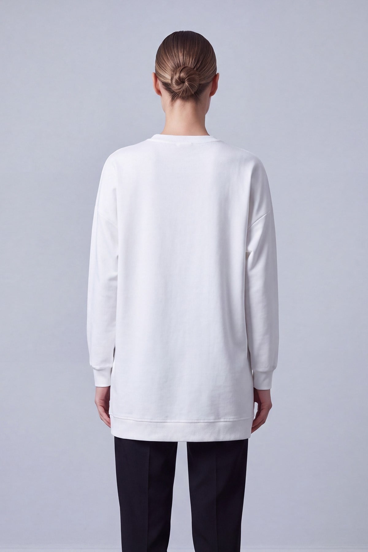 Kelebek Desenli Tunik 10808 Ekru Tunik PUANE 