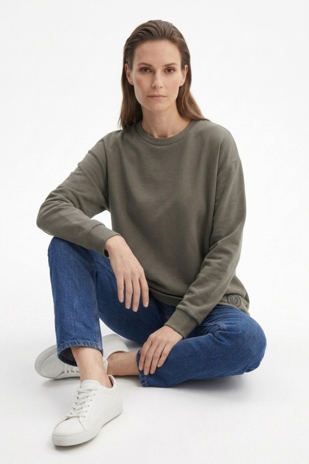 Ceremony 172 Logo Detaylı Uzun Kollu Luna Sweatshirt Haki Tunik CEREMONY 