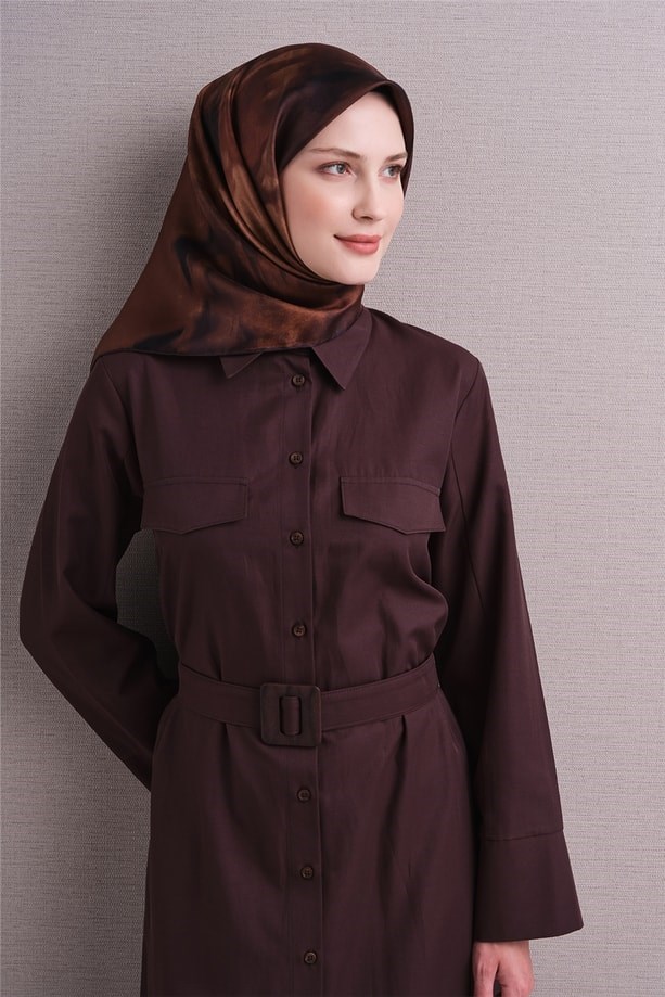Armine Dj Saf Twill İpek Eşarp 9606D (T) - Tarçın Eşarp ARMİNE 