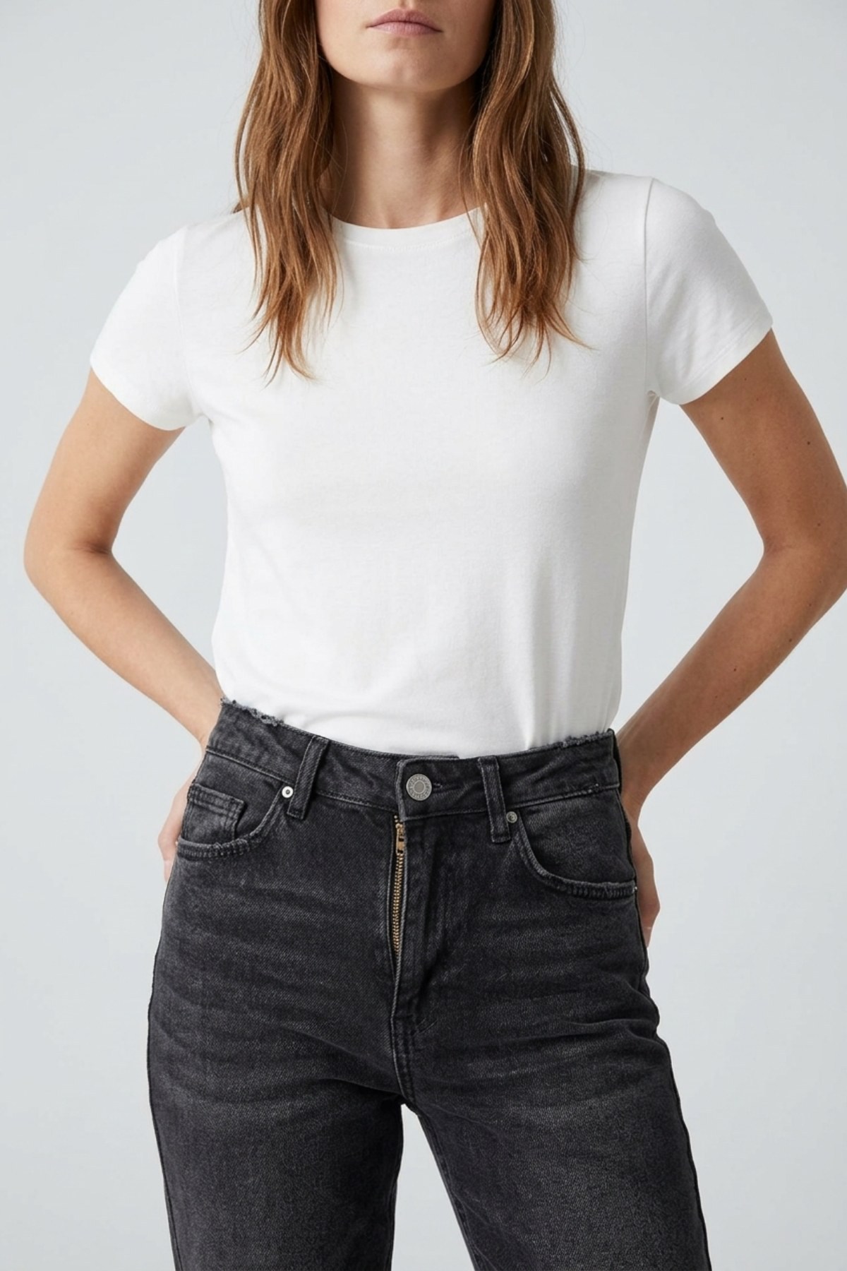 Dikişsiz Paça Mom Fit Kot Pantolon 764 Antrasit Kot Pantolon XLove Jeans 
