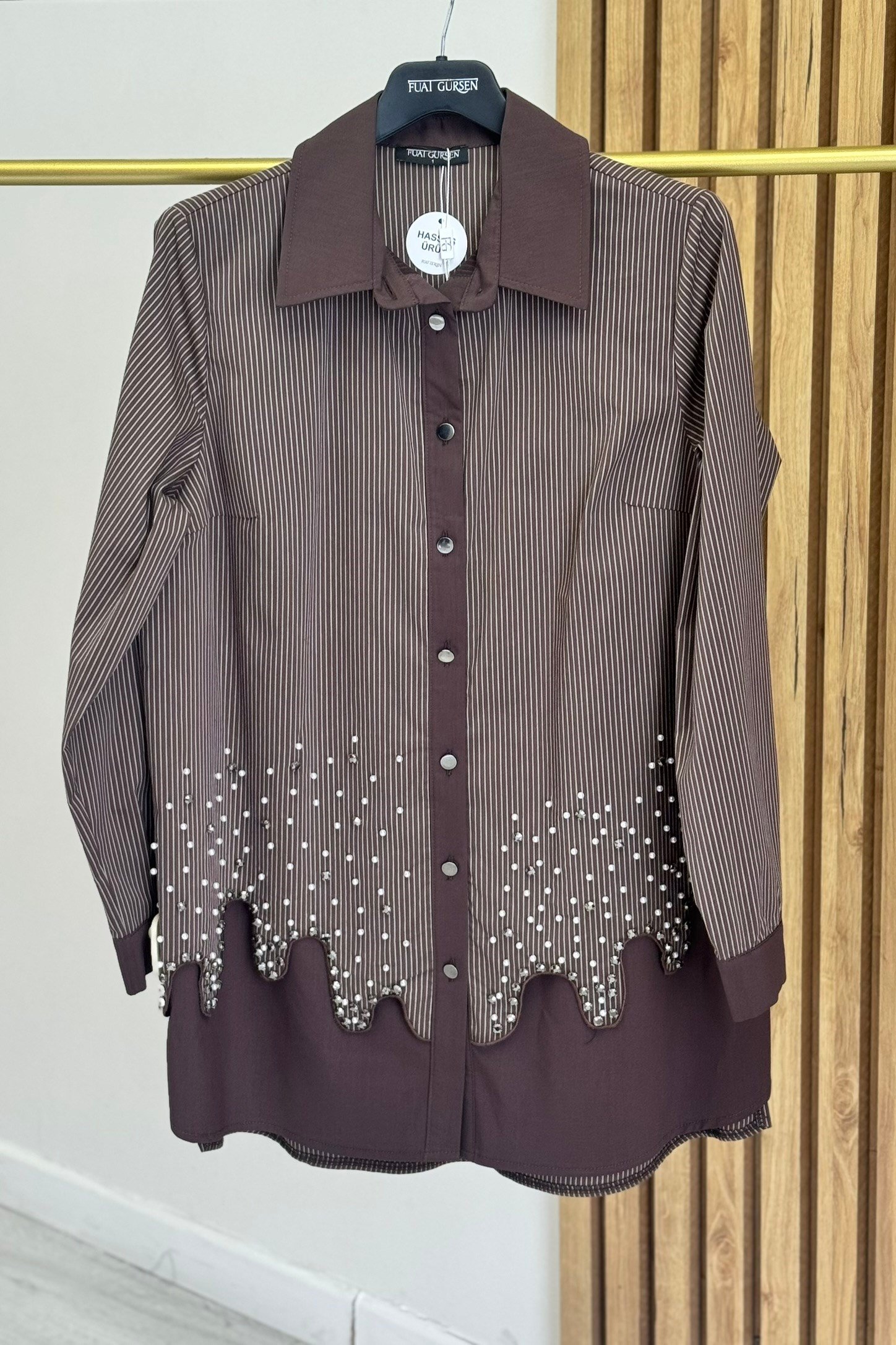 Fuat Gürşen 6303 Tunik - Kahve Tunik FUAT GÜRŞEN 