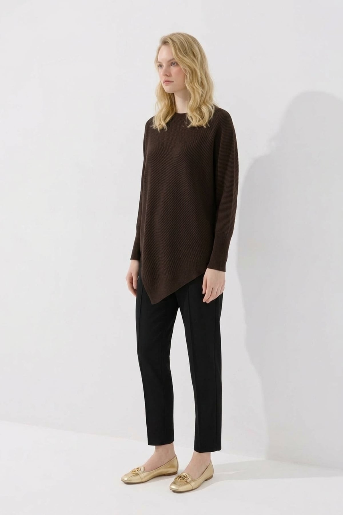 Yumuşak Dokulu Tunik 146019 Kahve Tunik NEFİSE 