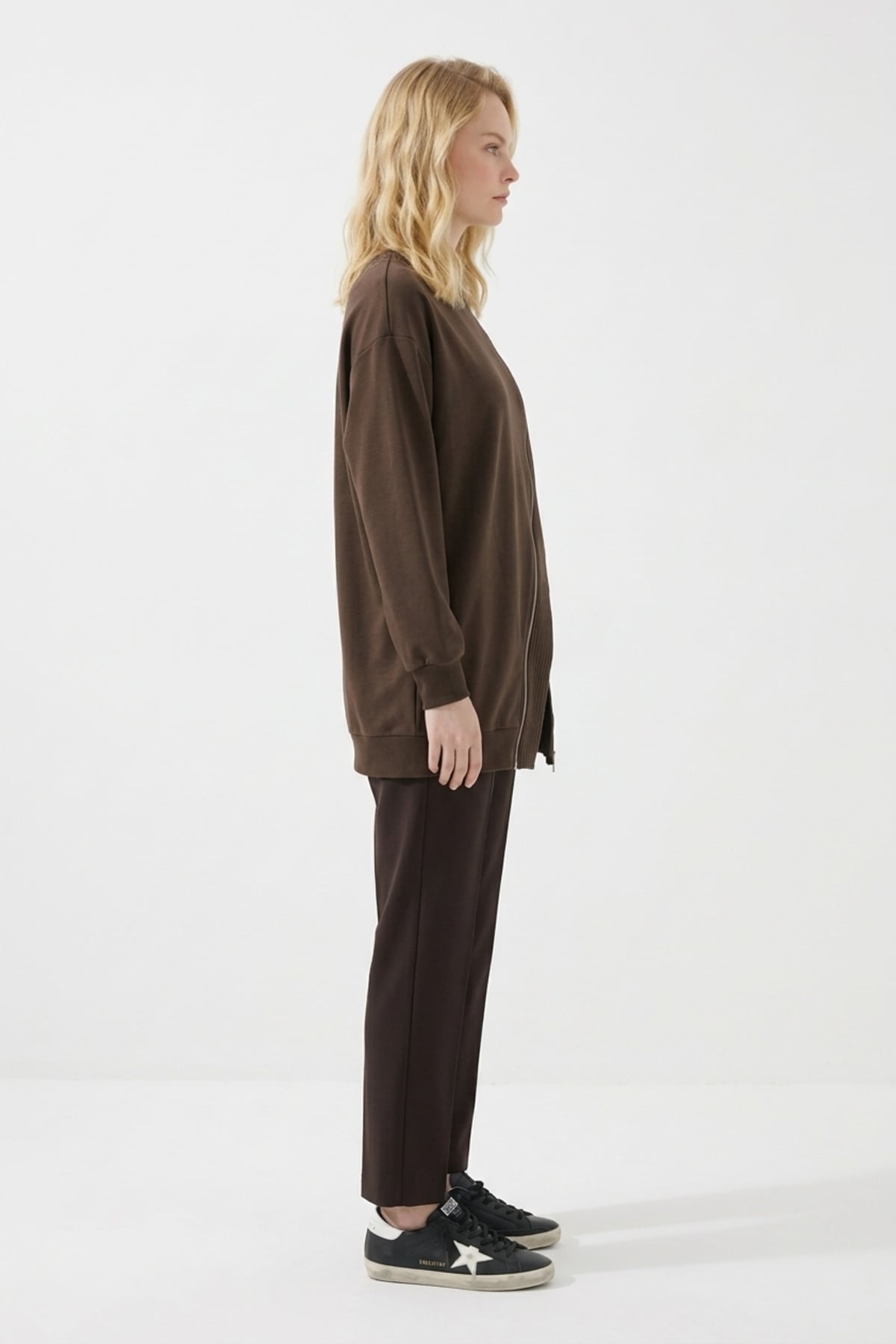 Fermuar Detaylı Tunik 10771 Browni Tunik PUANE 