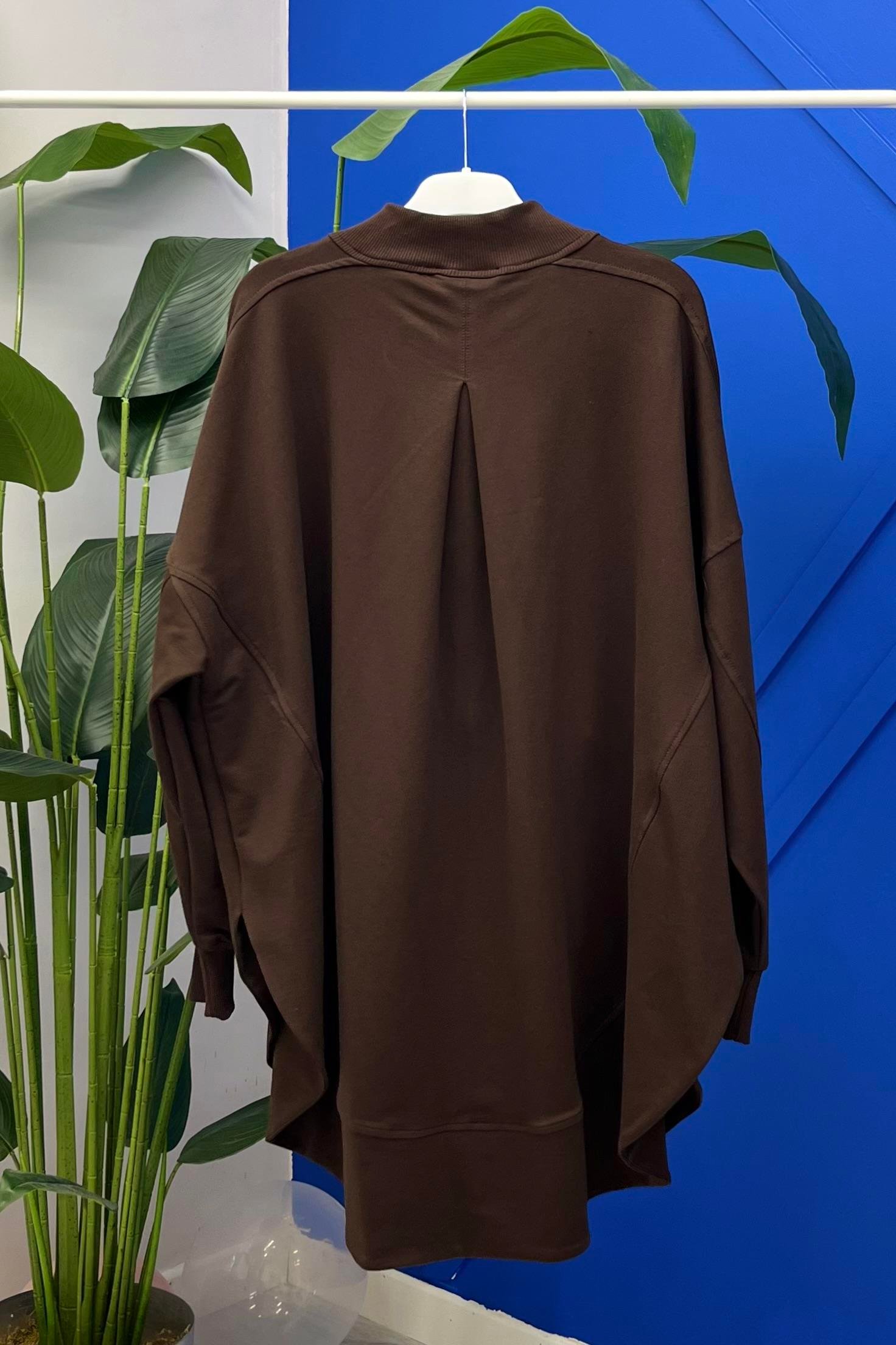 PUANE Düşük Kol Oversize Fermuarlı Kap 15144 - Browni  Kap