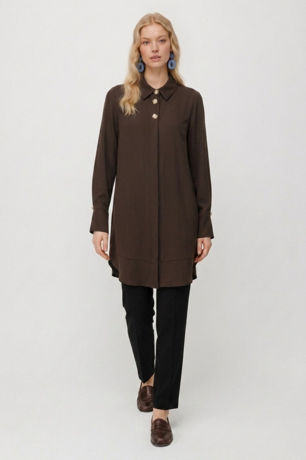 Armine Trend 26KT426 Arm Trend Tunik Kahverengi Tunik ARMİNE TREND 