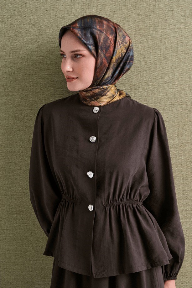Armine Dj Saf Twill İpek Eşarp 9635D (T) - Yeşil Eşarp ARMİNE 
