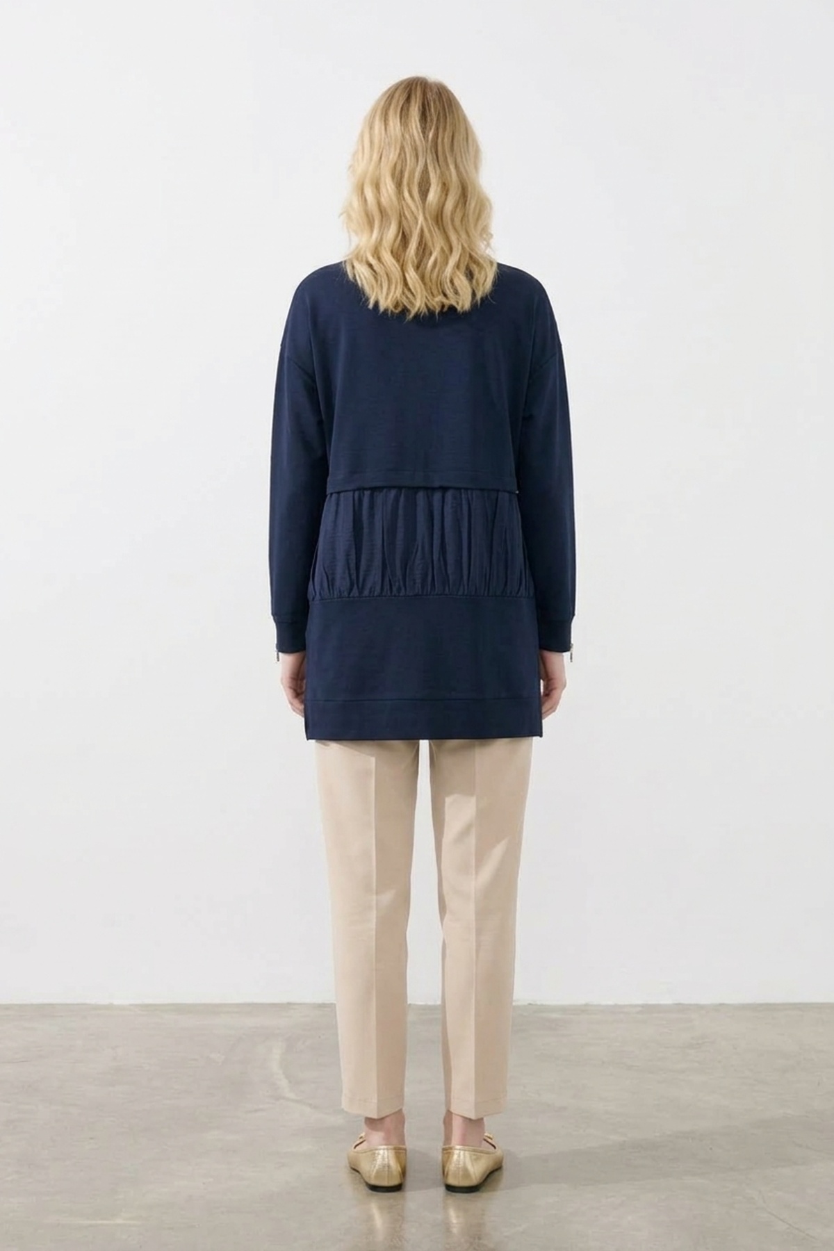 Dik Taş Baskılı Tunik 10825 F.Navy Tunik PUANE 