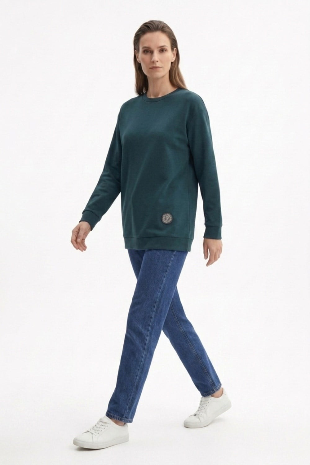 Ceremony 172 Logo Detaylı Uzun Kollu Luna Sweatshirt Zümrüt Tunik CEREMONY 