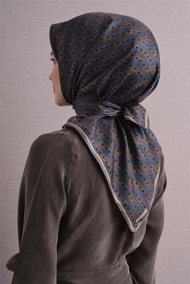 Armine Dj Saf Twill İpek Eşarp 9604D (T) - Yeşil Eşarp ARMİNE 