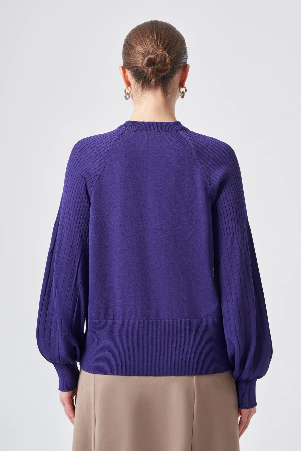 Nuss 205 Omuz Fermuar Detay Bluz Mor Tunik NUSS 