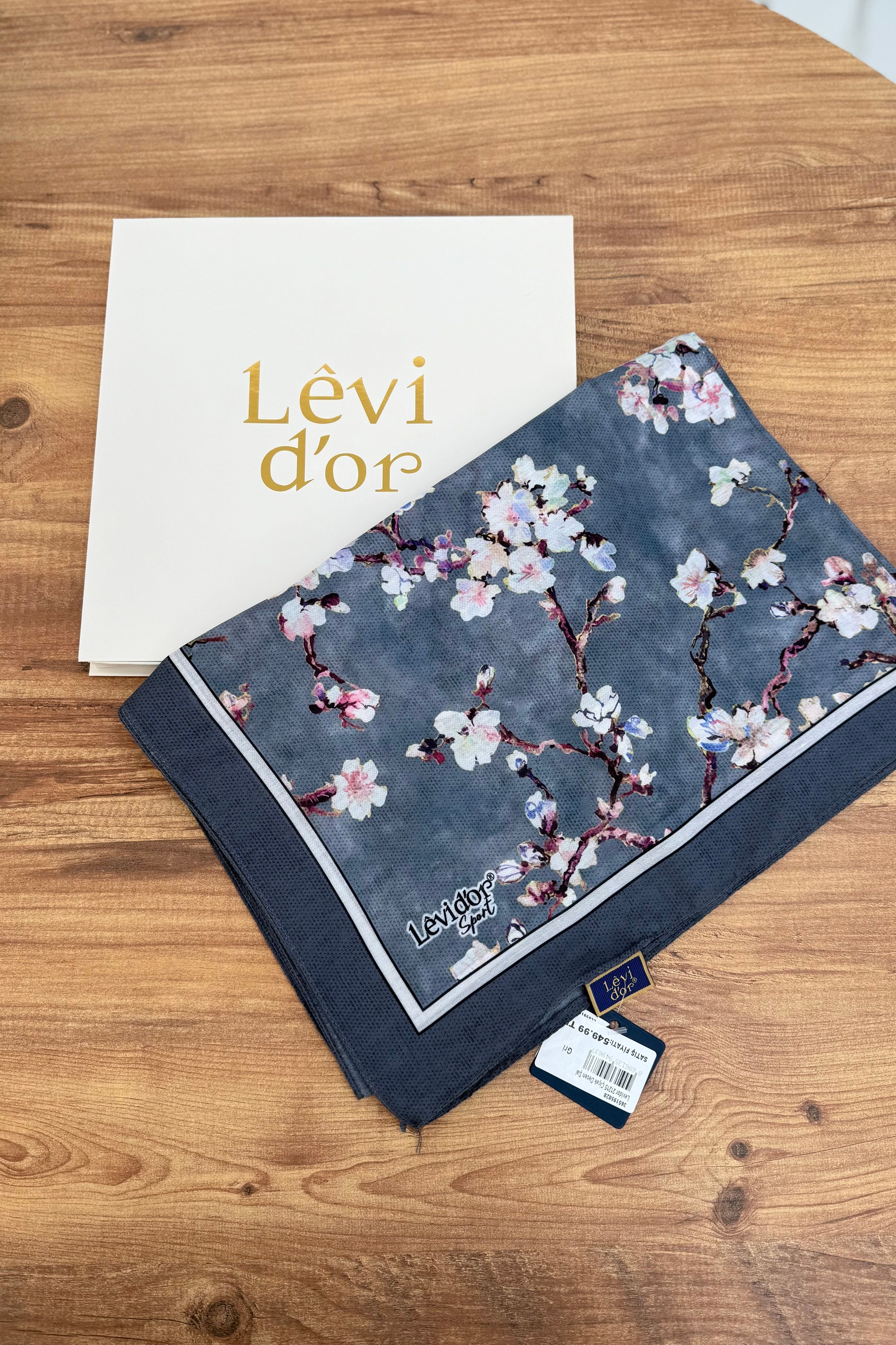 Levidor 21215 Çiçek Desen Şal - Gri Şal LEVİDOR 