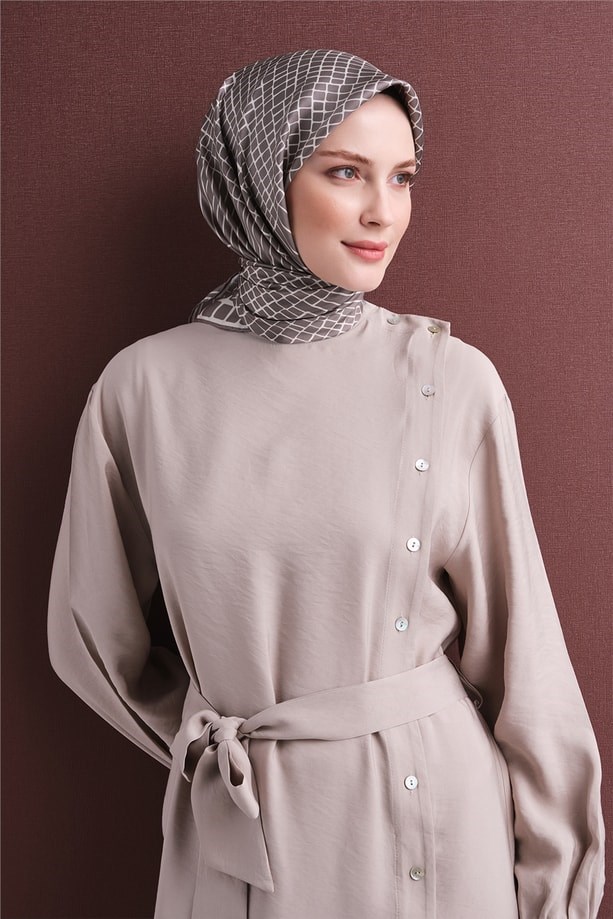 Armine Dj Saf Twill İpek Eşarp 9644D (T) - Vizon Eşarp ARMİNE 