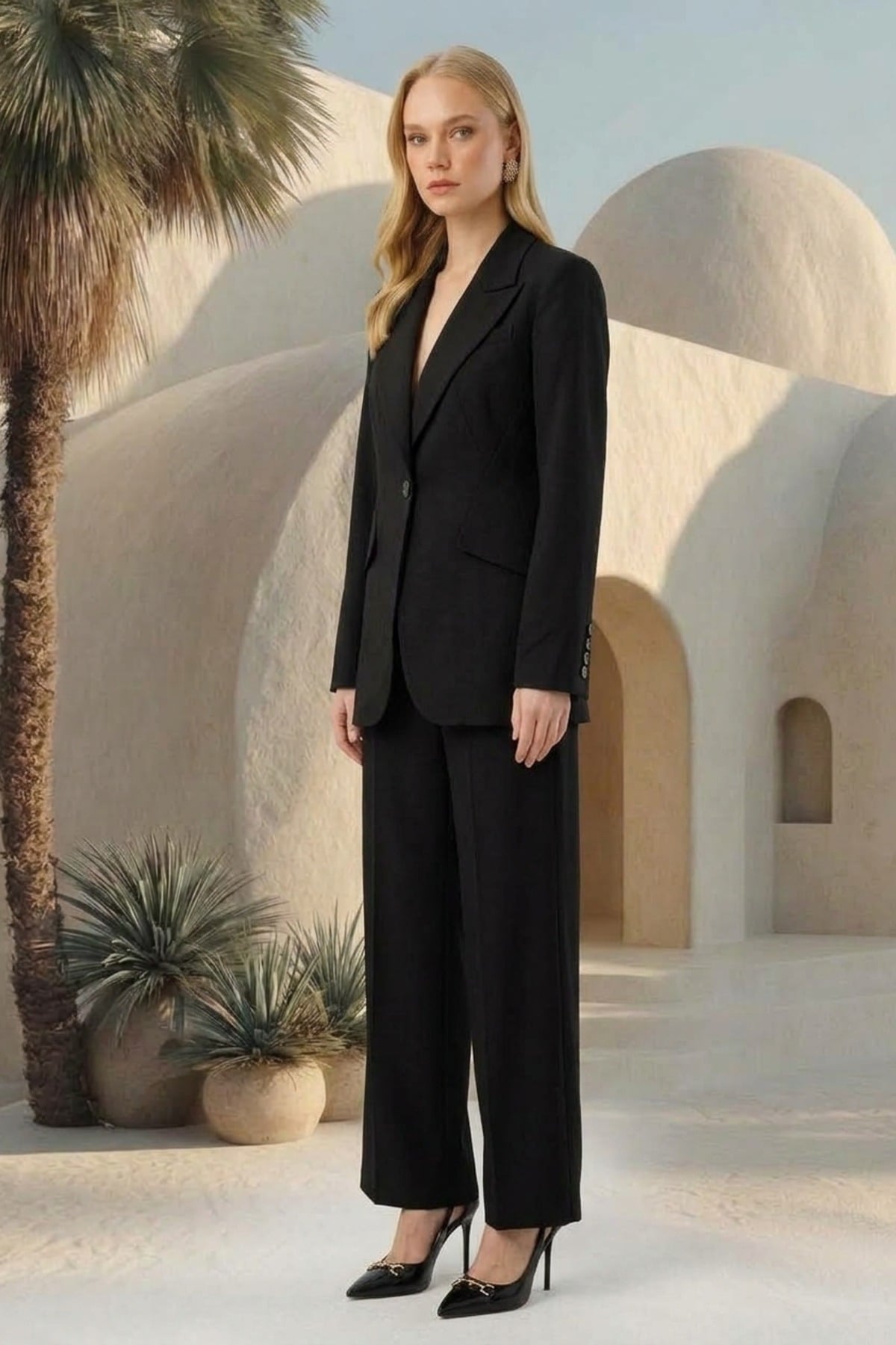 Ghisa Blazer Ceketli Pantolonlu Takım 9415 Siyah Takım GHİSA 