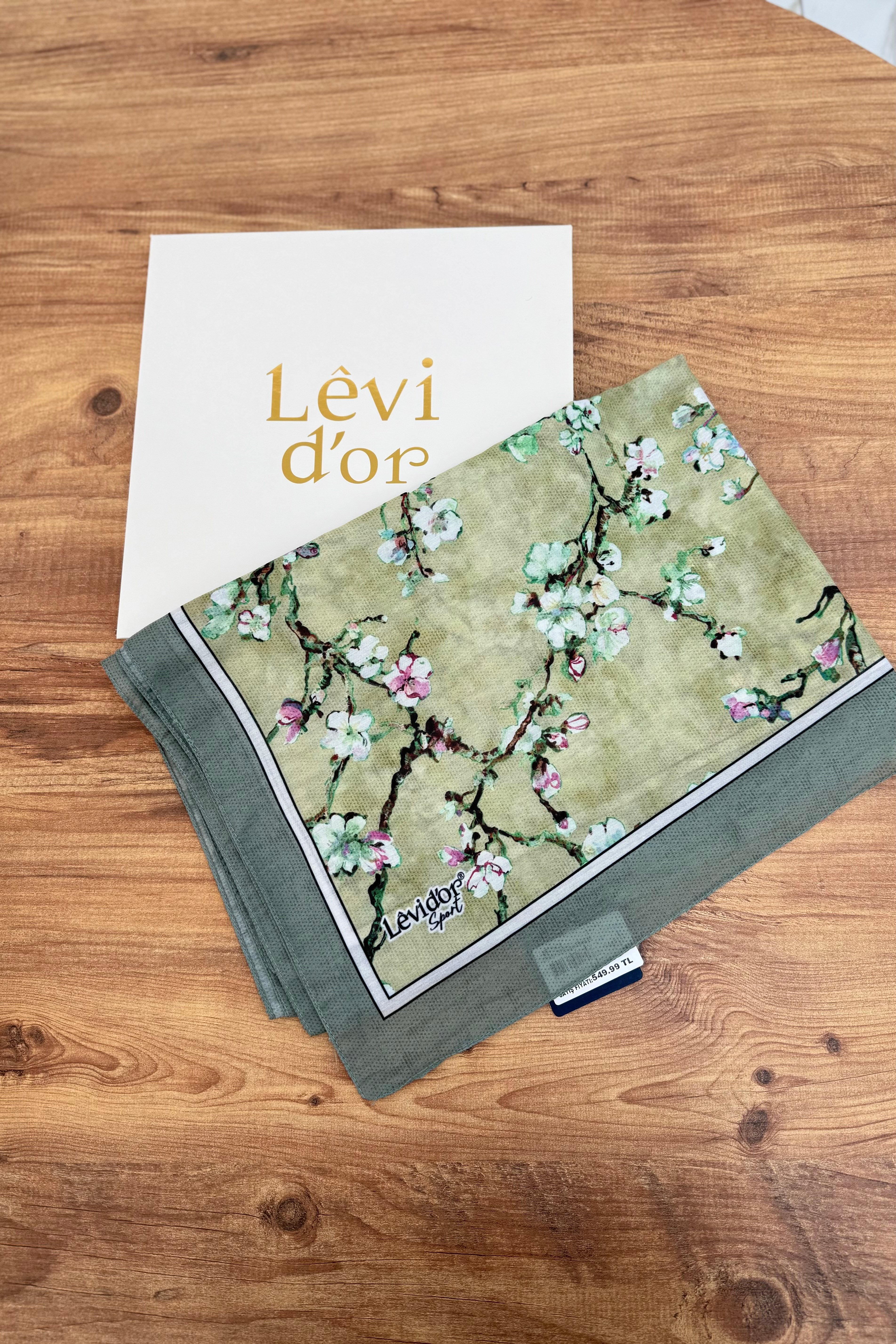 Levidor 21215 Çiçek Desen Şal - Yeşil Şal LEVİDOR 