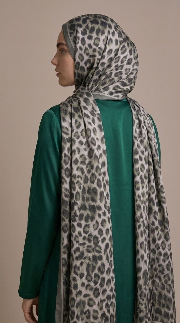 Levidor 39081 Leopar Vella Şal - Yeşil Şal LEVİDOR 