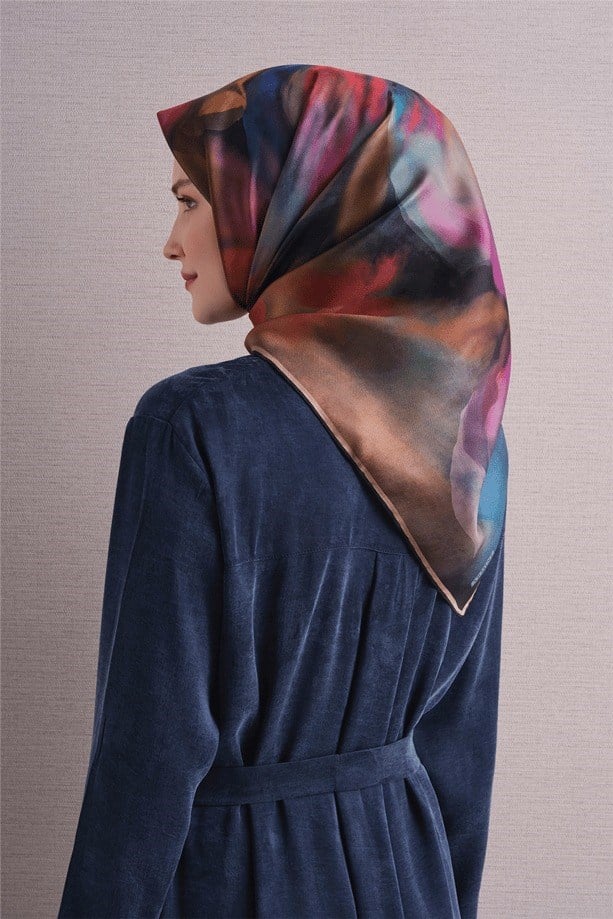Armine Dj Saf Twill İpek Eşarp 9603D (T) - Siyah Eşarp ARMİNE 