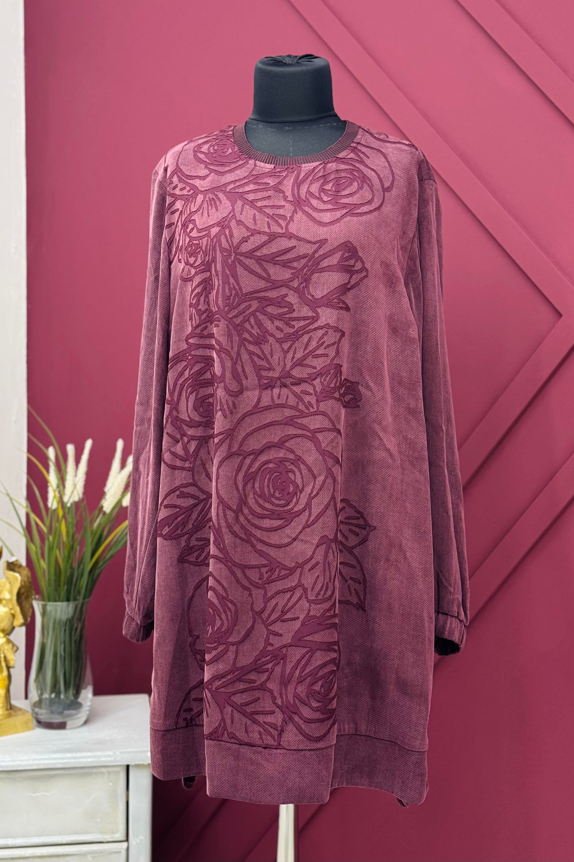 FUAT GÜRŞEN Fuat Gürşen 2317 Jakar Baskılı Tunik - Bordo  Tunik 