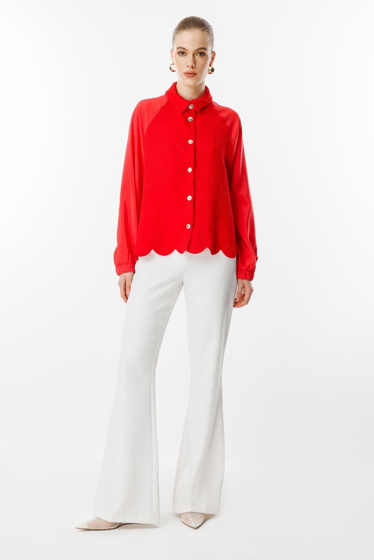 GHİSA Ghisa 3036 Ceket - Kırmızı Ghisa 3036 Ceket - Bilen Giyim Ceket 