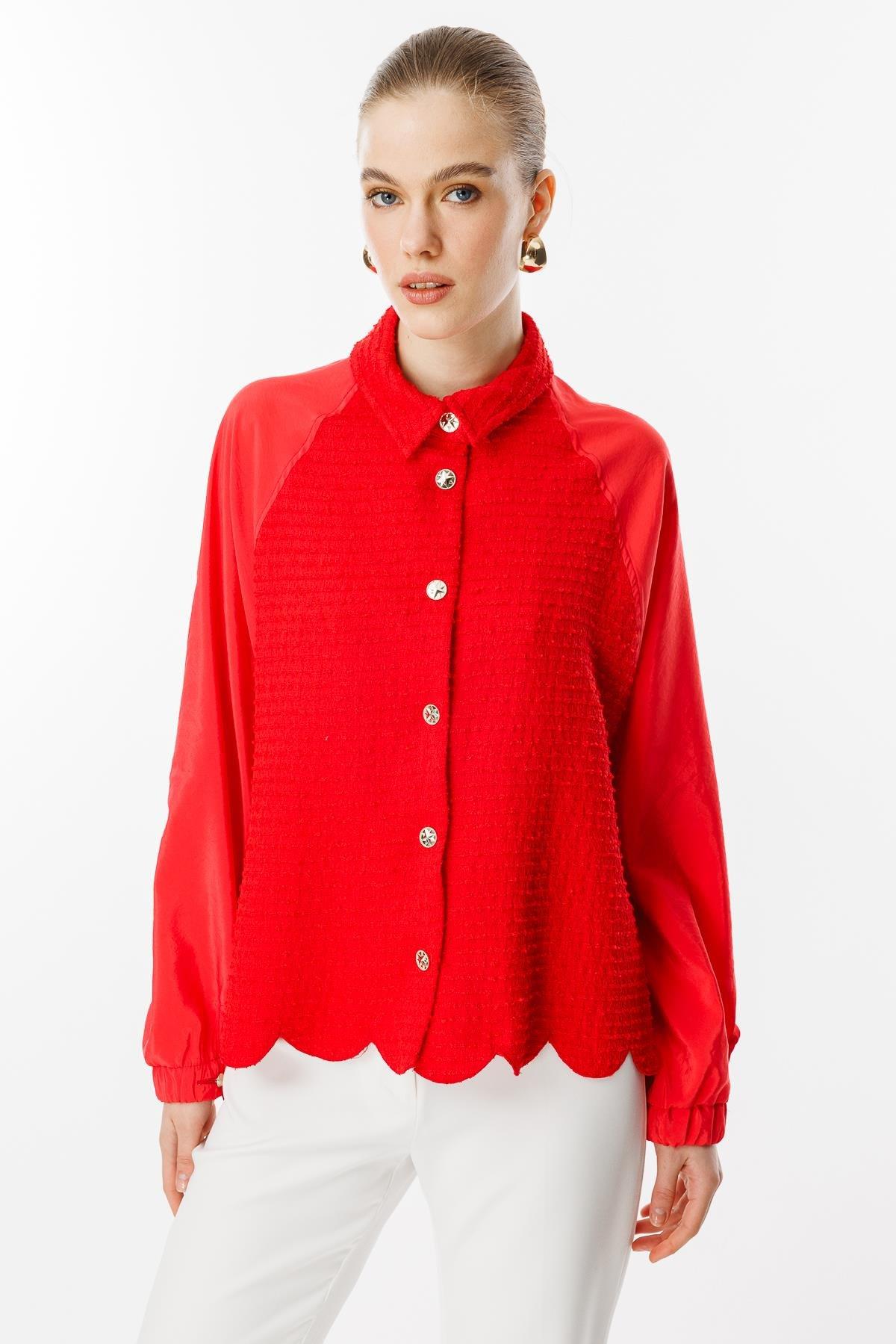 GHİSA Ghisa 3036 Ceket - Kırmızı Ghisa 3036 Ceket - Bilen Giyim Ceket 