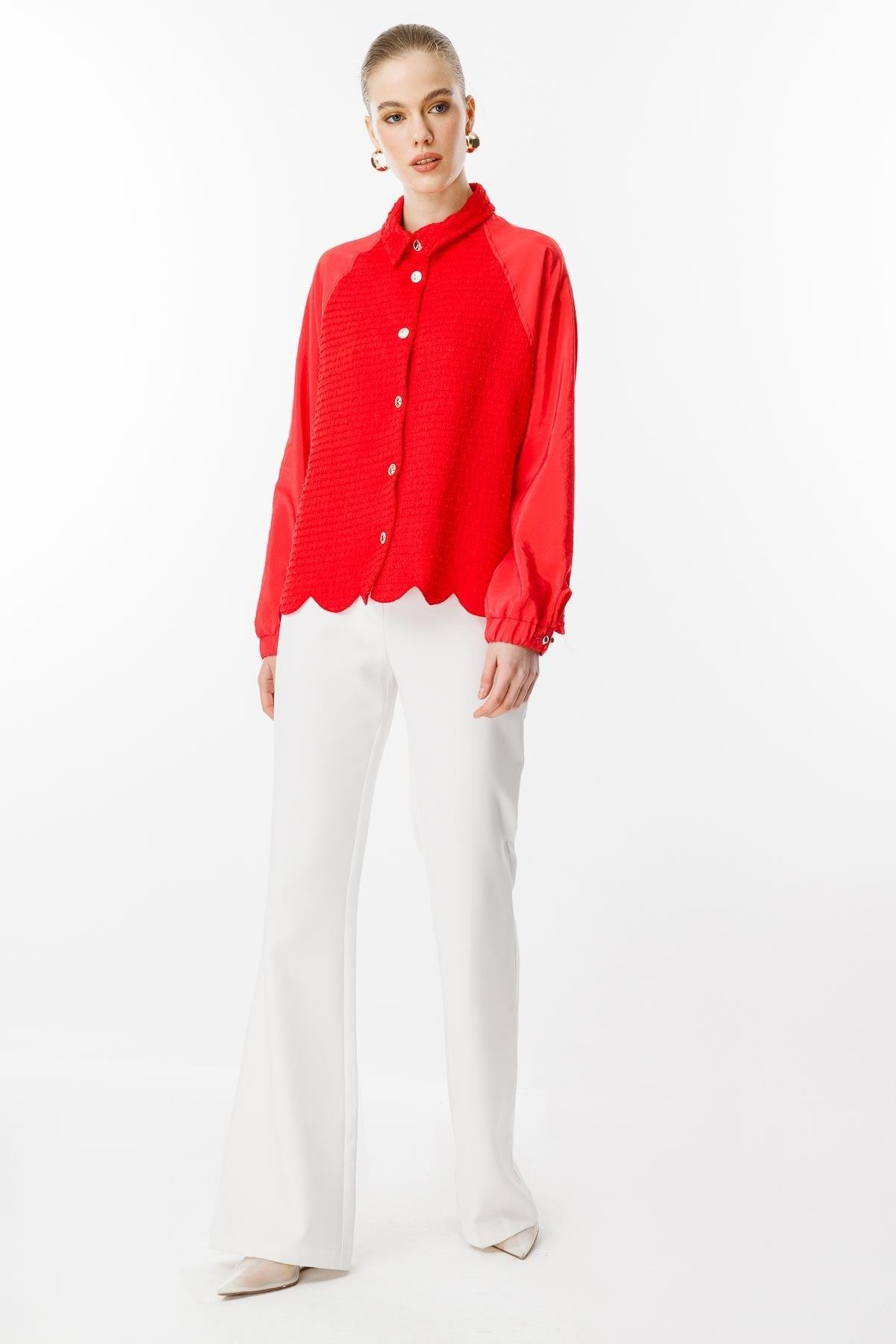 GHİSA Ghisa 3036 Ceket - Kırmızı Ghisa 3036 Ceket - Bilen Giyim Ceket 