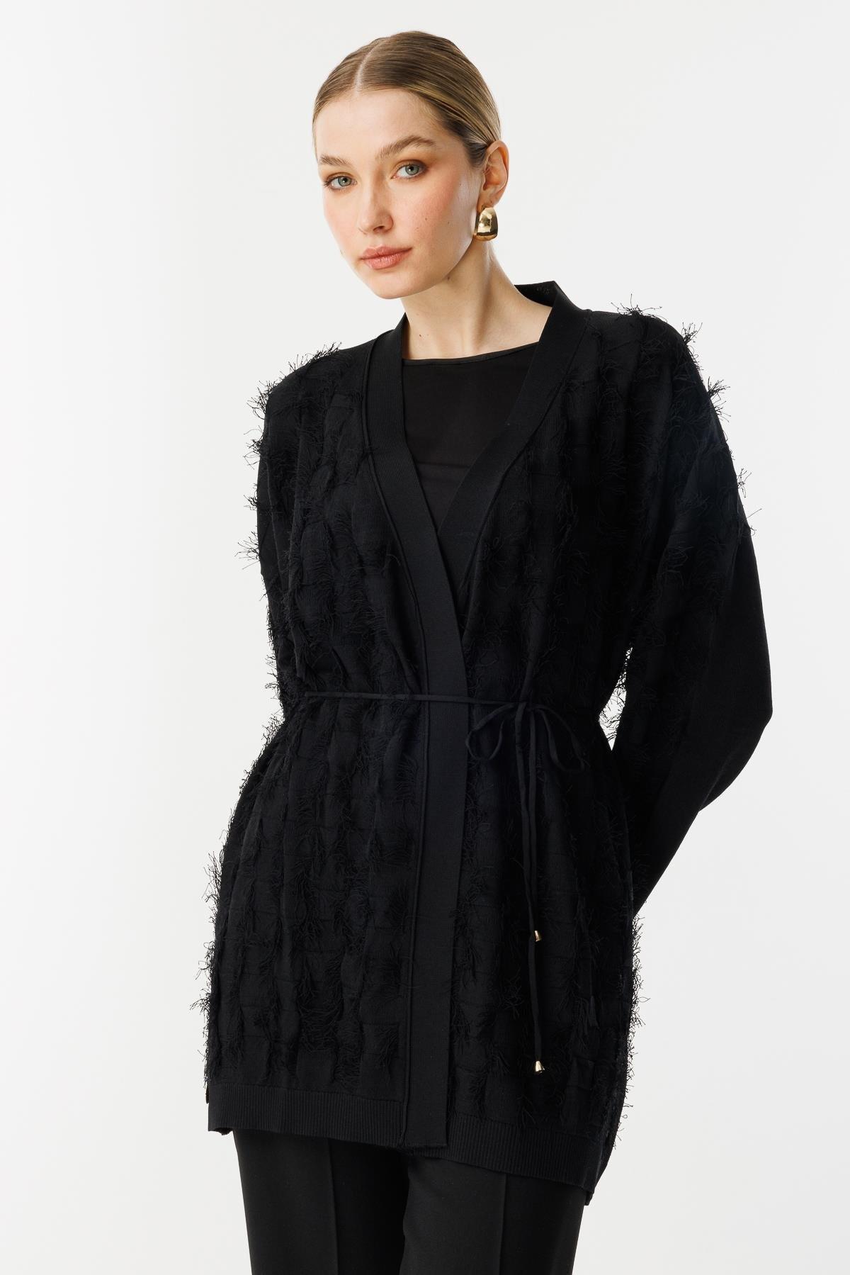 GHİSA Ghisa 3144 Hırka - Siyah Ghisa 3144 Hırka - Bilen Giyim Hırka 