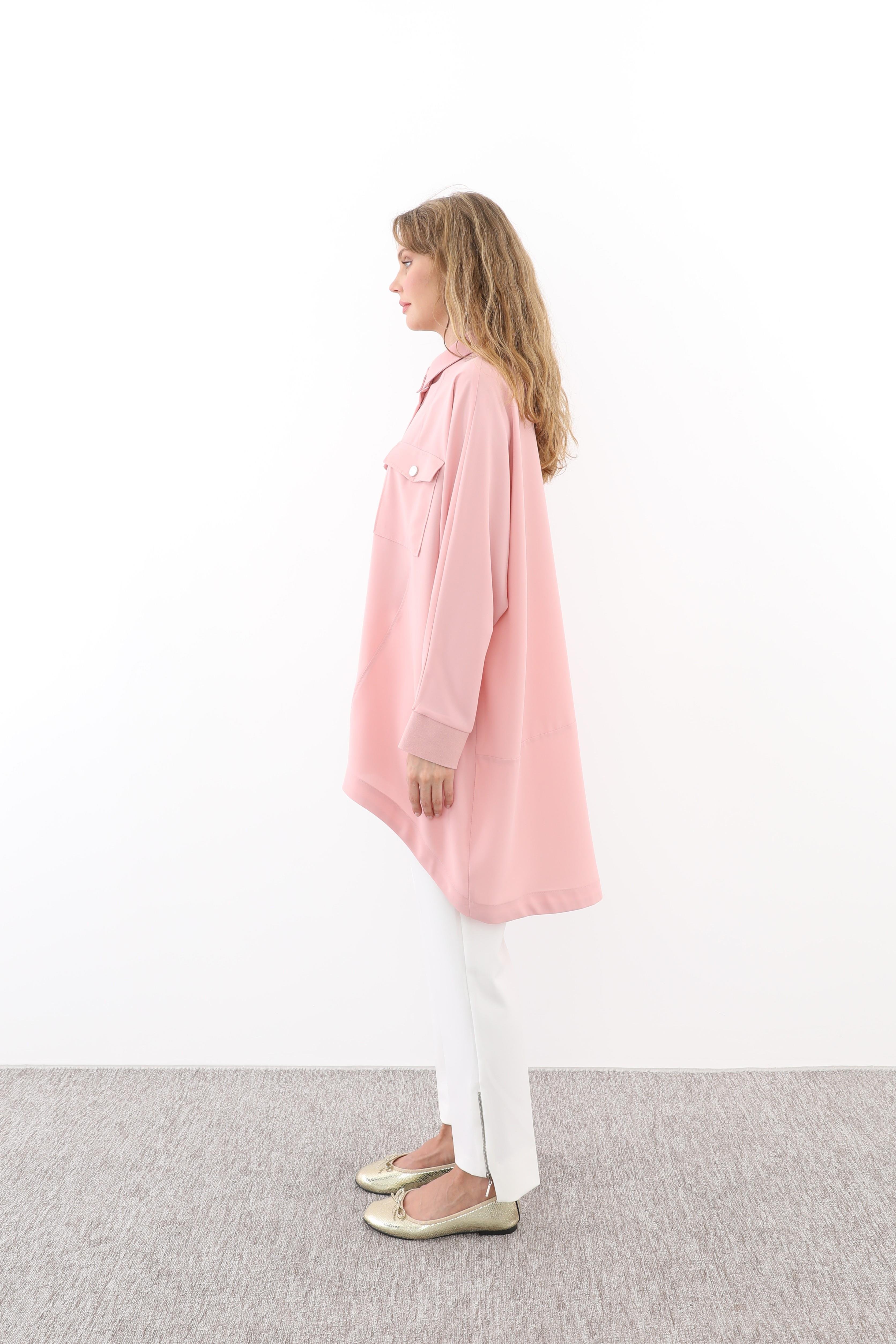 GHİSA Ghisa 4667 Gömlek Yaka Tunik - Pembe Ghisa 4667 Gömlek Yaka Tunik - Pembe - Bilen Giyim Tunik 