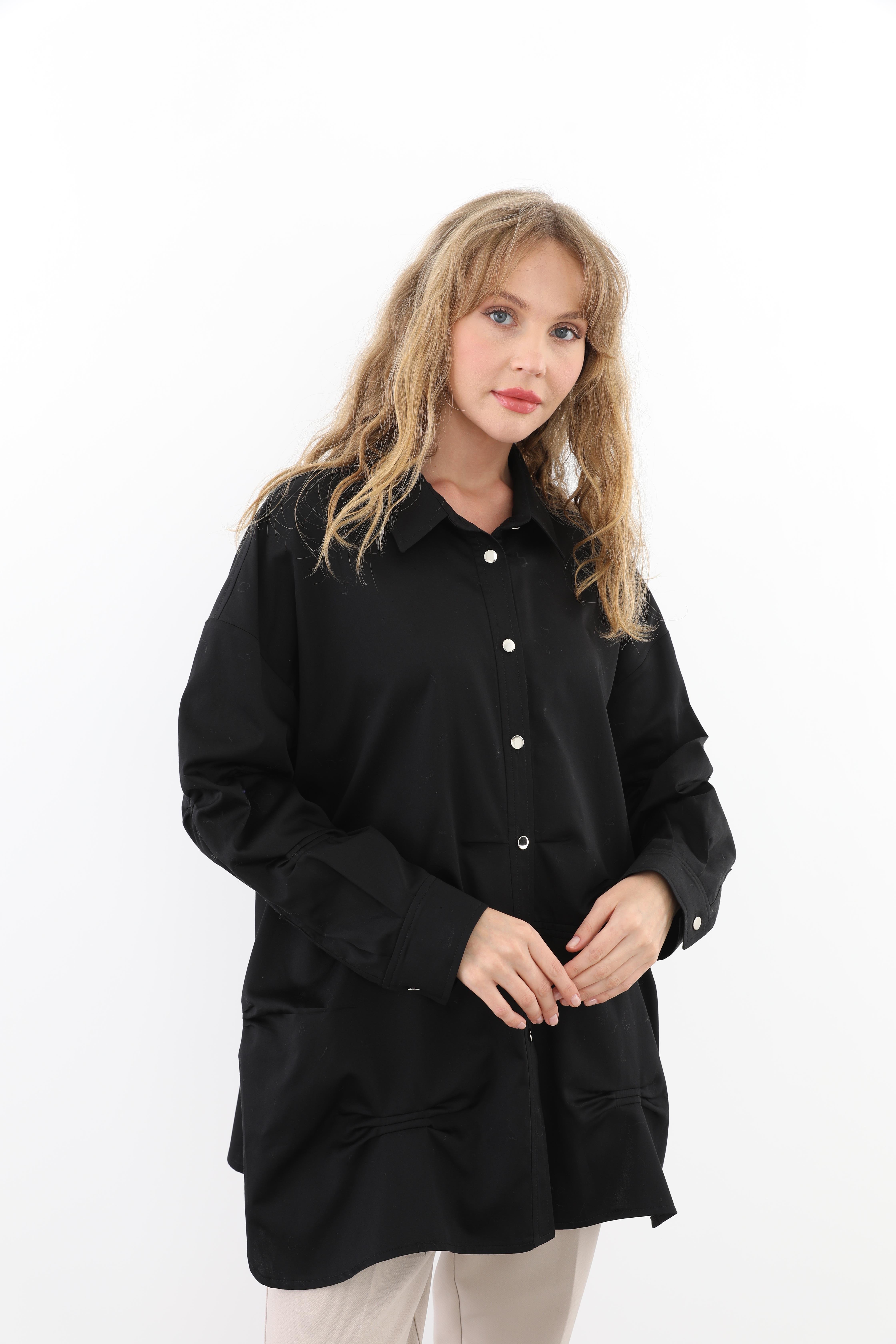 GHİSA Ghisa 4703 Dikiş Detaylı Tunik - Siyah  Tunik 