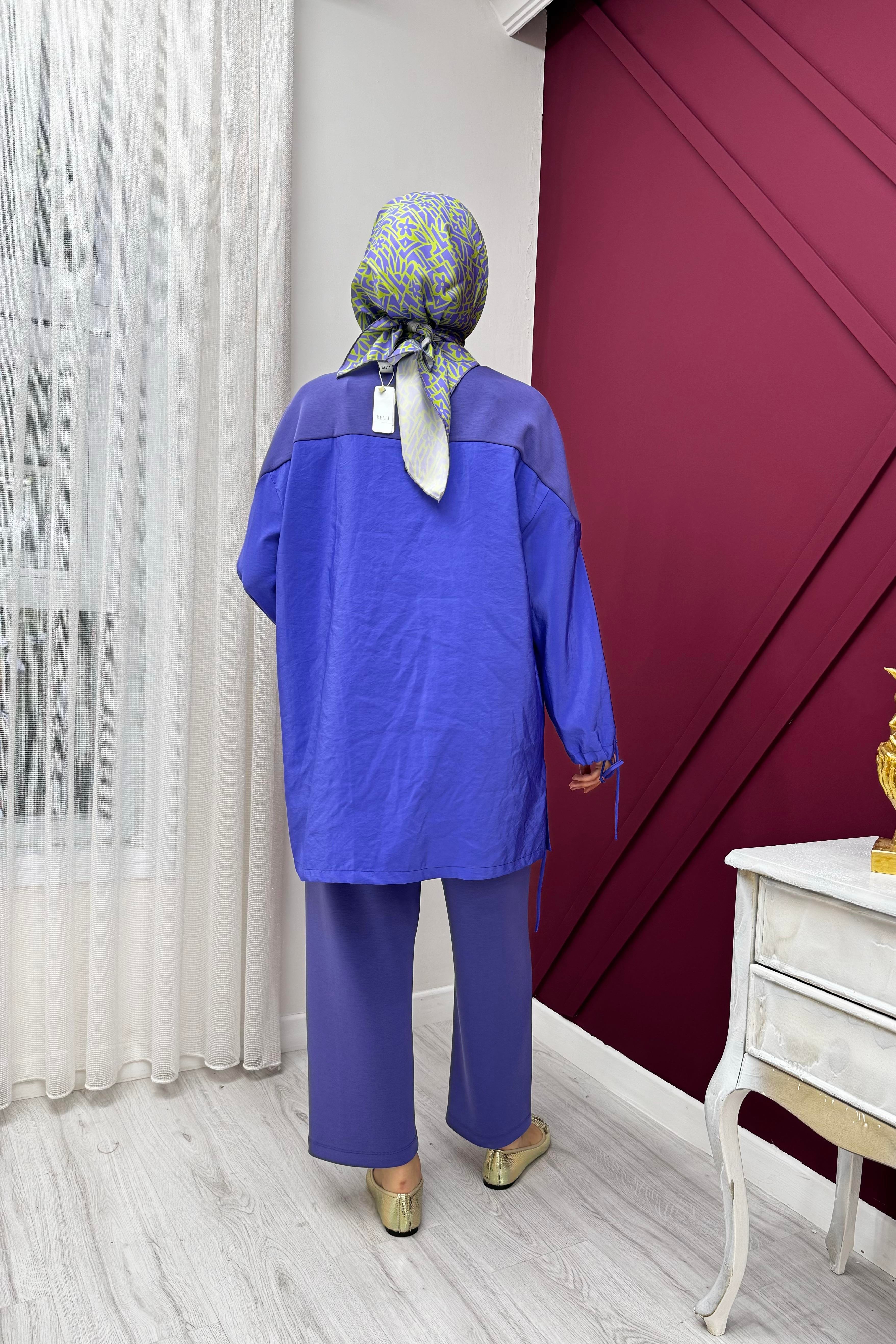 GHİSA Ghisa 4718 Yazı Baskılı İşlemeli Pantolonlu Takım - Mor Ghisa 4718 Yazı Baskılı İşlemeli Pantolonlu Takım - Mor - Bilen Giyim Takım 