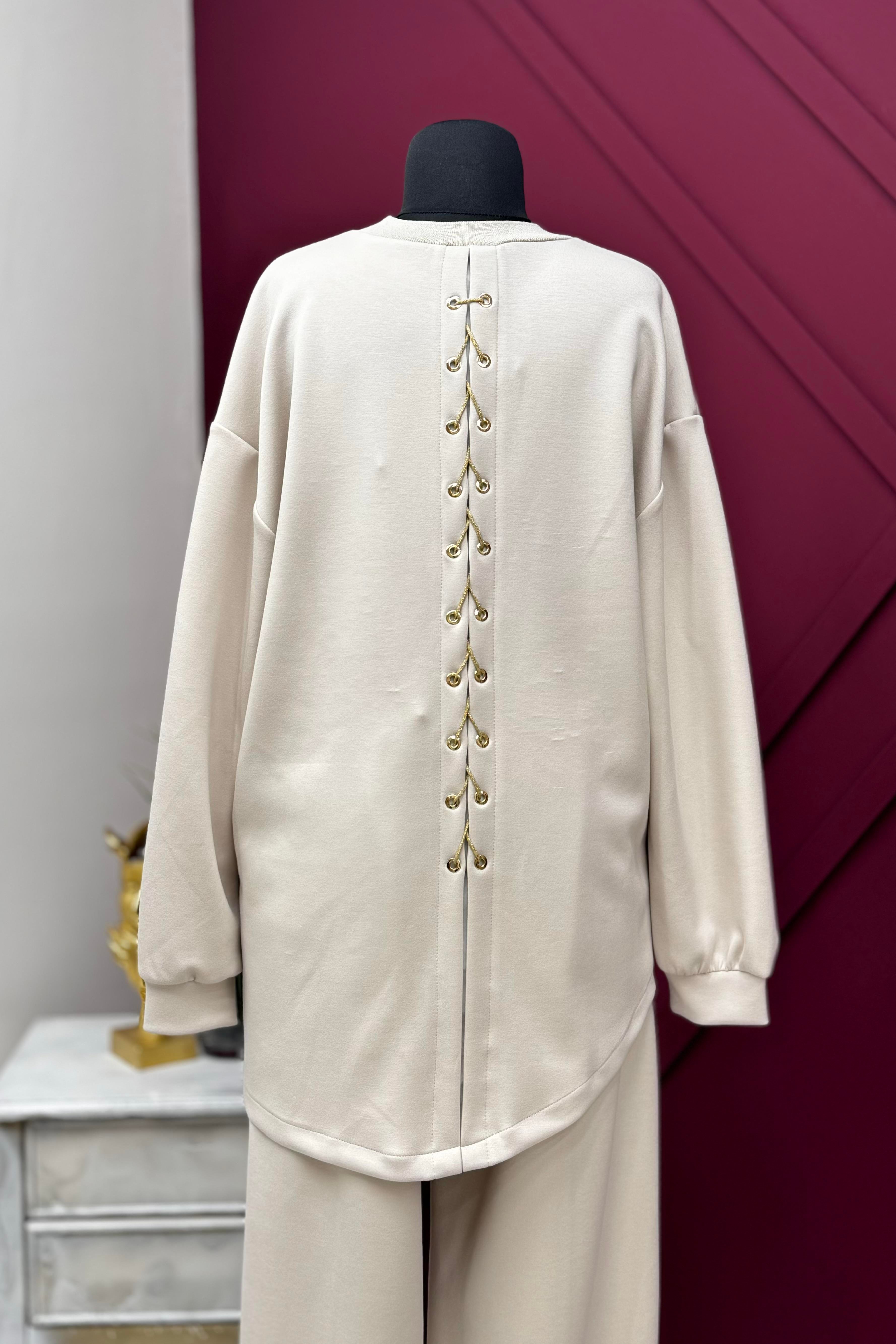 GHİSA Ghisa 4732 Boncuk Ve Payet İşlemeli Pantolonlu Takım - Taş  Takım 