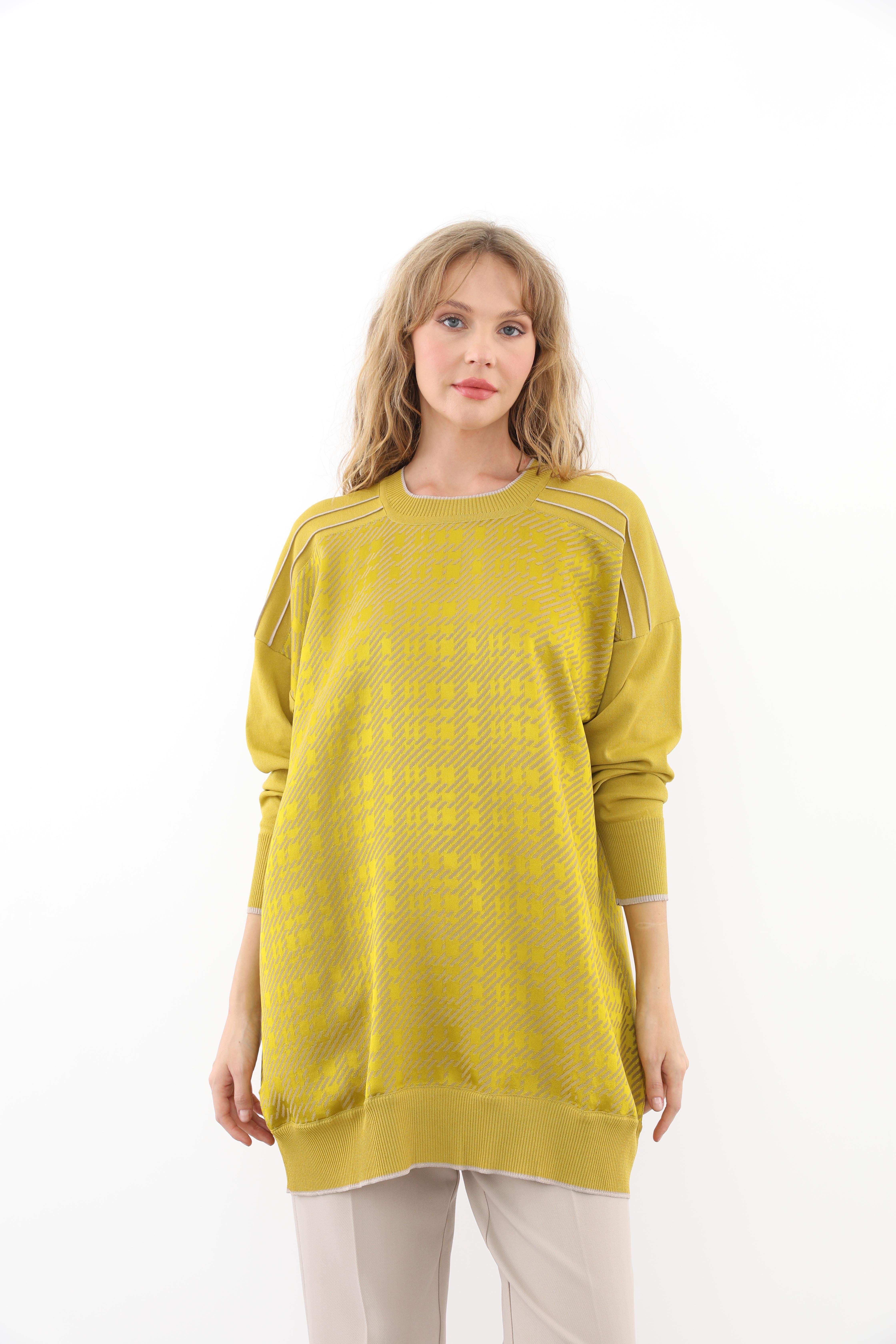 GHİSA Ghisa 4781 Kol Merserize Detay Desenli Tunik - Vizon - Asit  Tunik 
