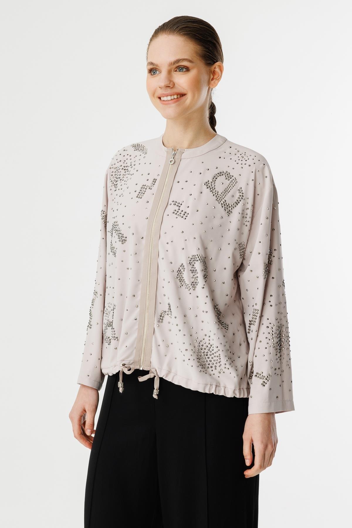 GHİSA Ghisa 4835 Fermuarlı Kısa Ceket - Taş Ghisa 4835 Fermuarlı Kısa Ceket - Bilen Giyim Ceket 