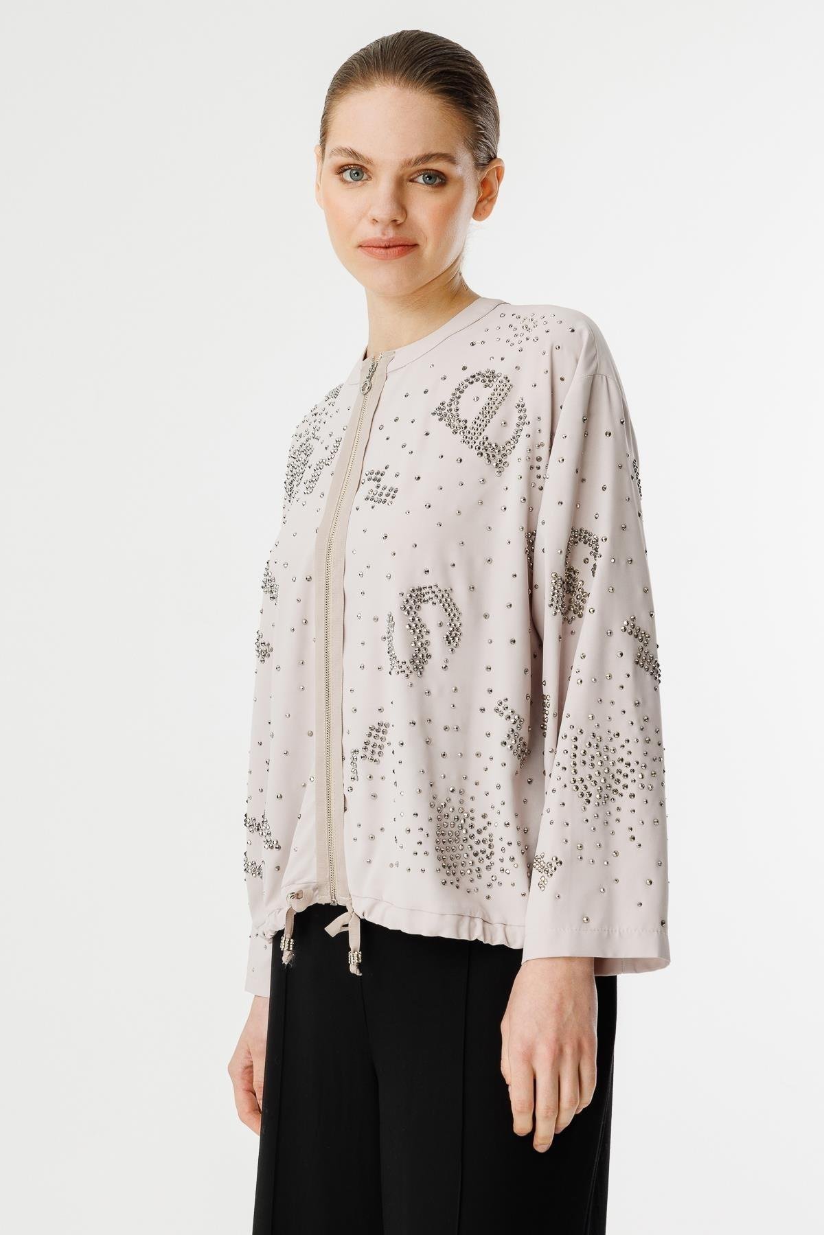 GHİSA Ghisa 4835 Fermuarlı Kısa Ceket - Taş Ghisa 4835 Fermuarlı Kısa Ceket - Bilen Giyim Ceket 