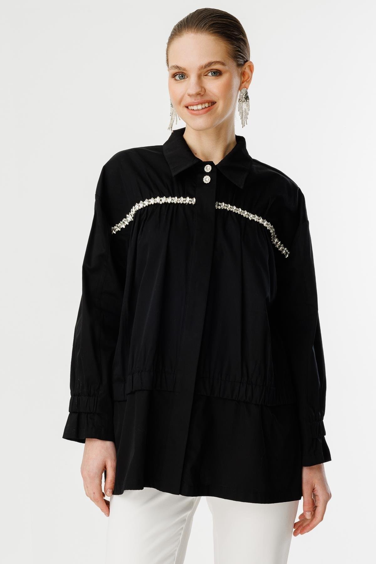 GHİSA Ghisa 4864 Tunik - Siyah Ghisa 4864 Tunik - Bilen Giyim Tunik 
