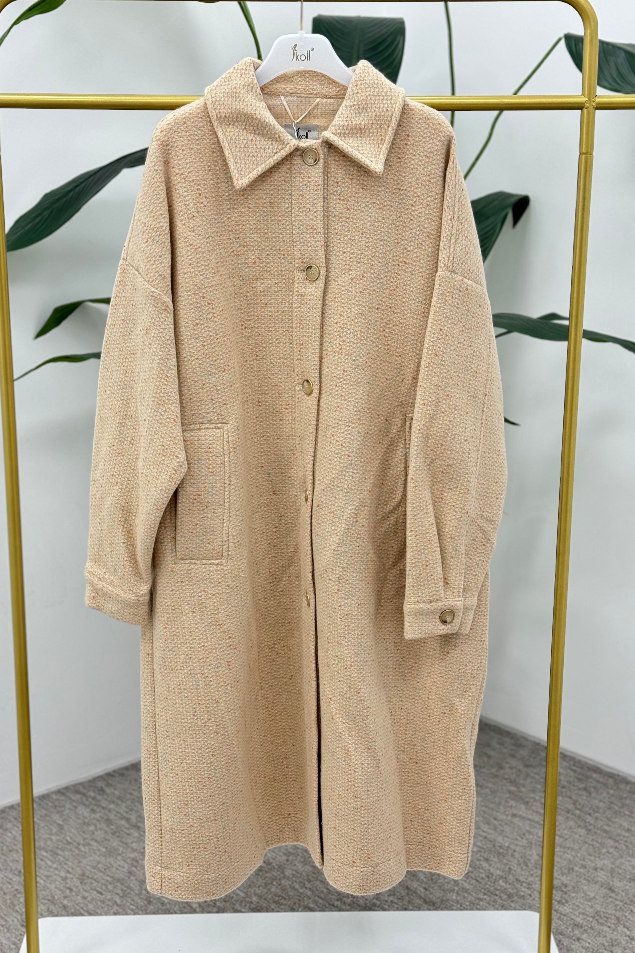İKOLL Gömlek Yaka Oversize Kap 0031800 - Toprak  Kap 