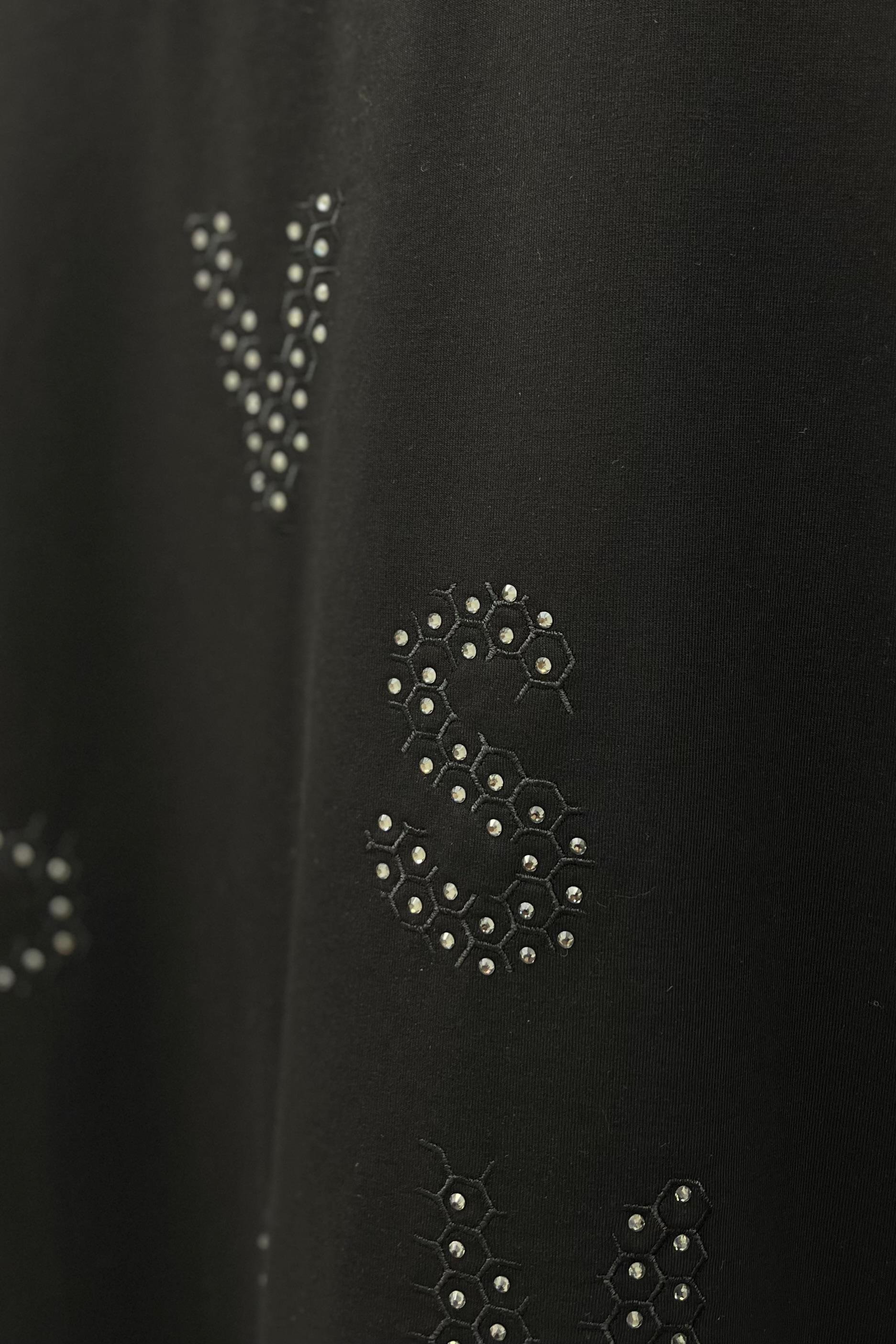 PUANE Harfleri Taş İşlemeli Tunik 10347 - Siyah  Tunik