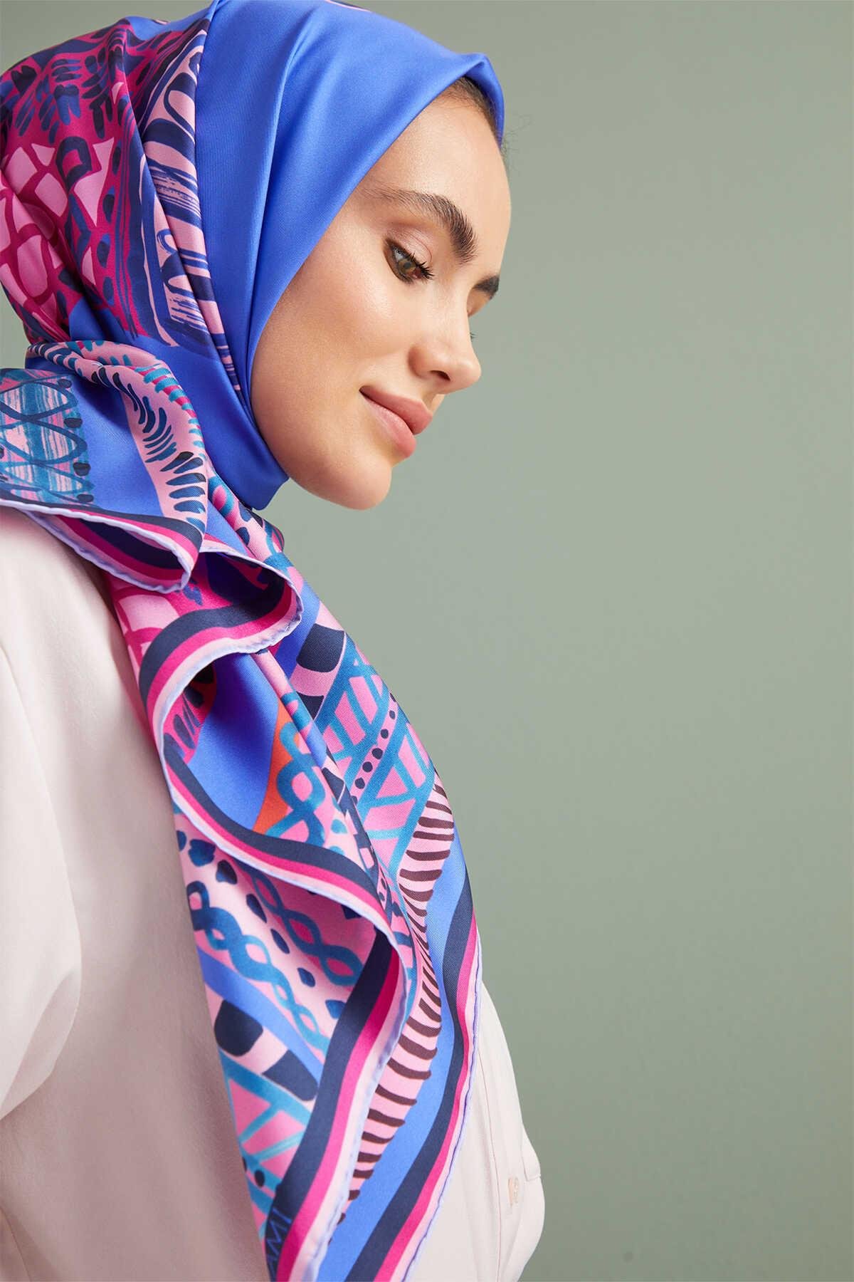 İMANNOOR İmannoor 1001 Minare Eşarp 231-4013 - Mavi  Eşarp