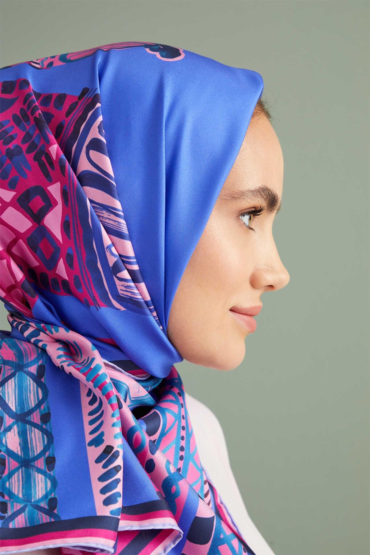 İMANNOOR İmannoor 1001 Minare Eşarp 231-4013 - Mavi  Eşarp