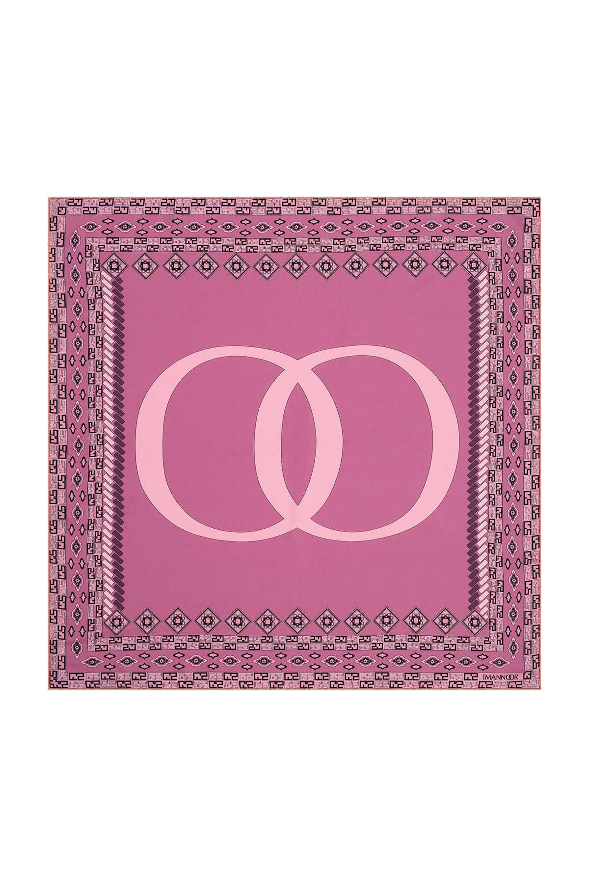 İMANNOOR İmannoor Bordür Noor Tivil İpek Eşarp 231-4015 - Pembe  Eşarp