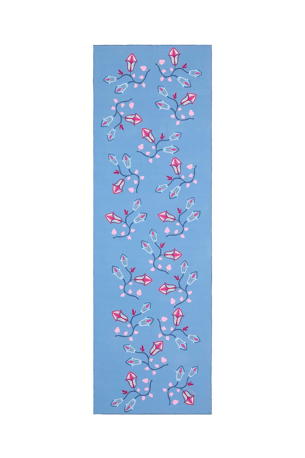 İMANNOOR İmannoor Çöl Çiçeği Şal 241-4005 - Mavi  Şal