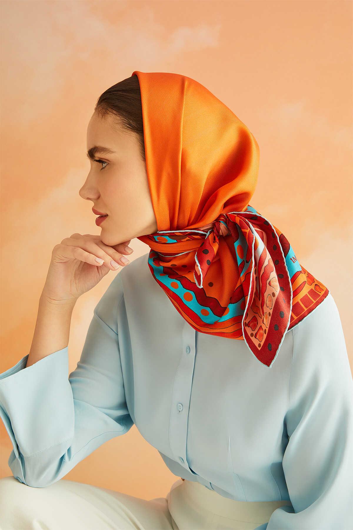 İMANNOOR İmannoor Kenar Şal 3154 - Oranj  Şal