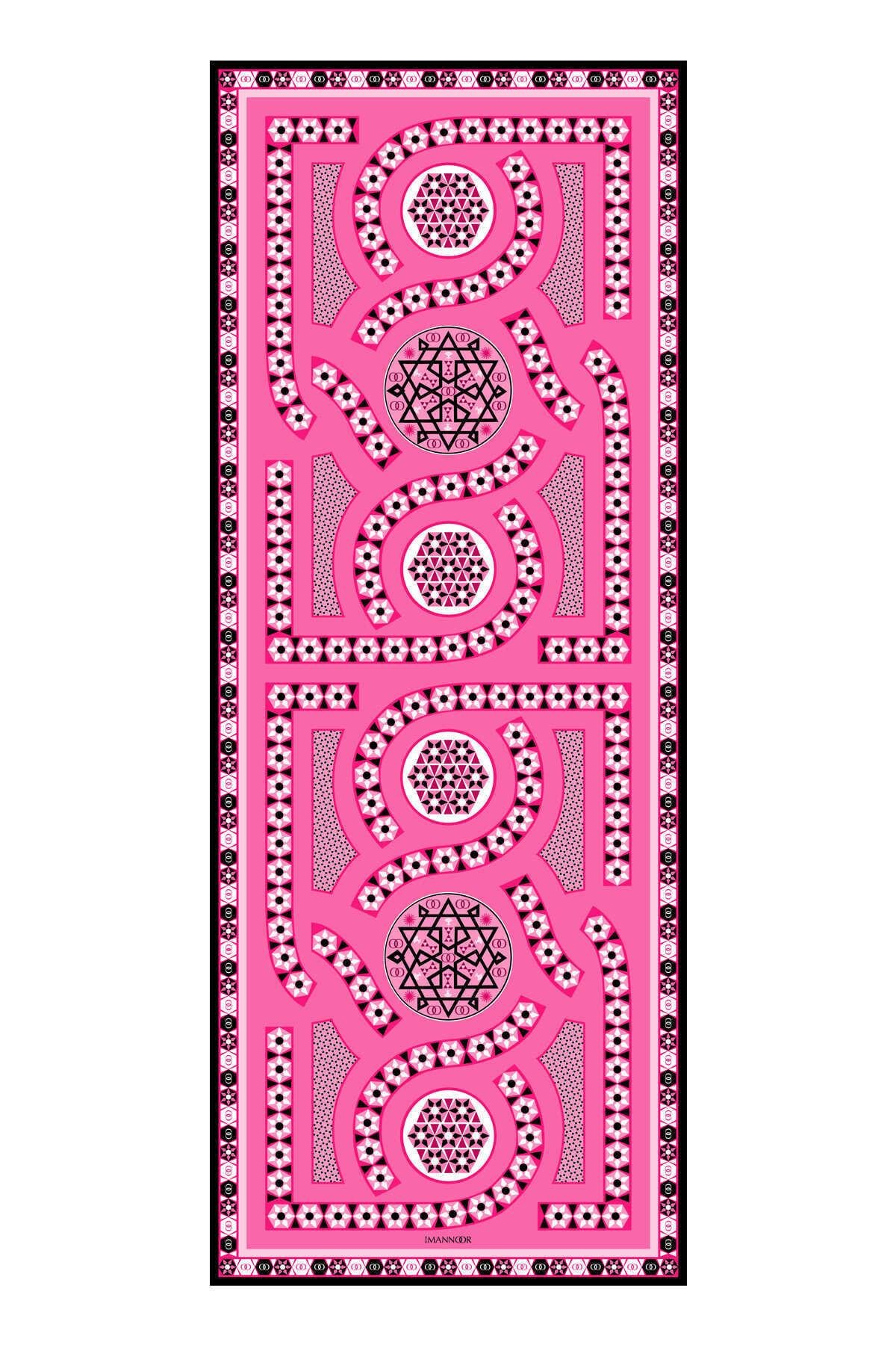 İMANNOOR İmannoor Labirent Krep İpek Şal 231-4010 - Pembe  Şal